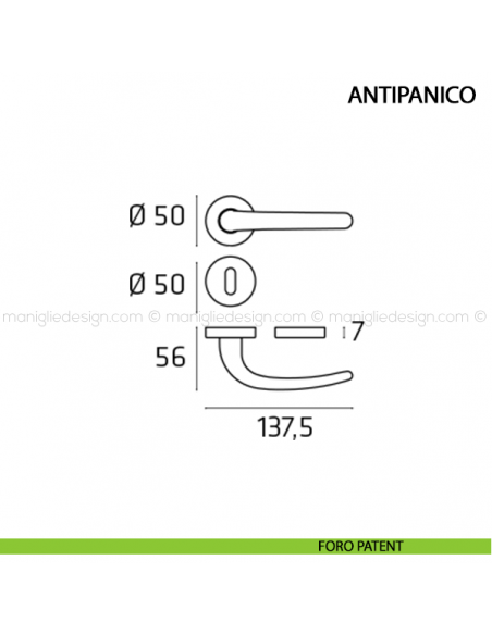 Maniglia per porta Antipanico Comit foro patent