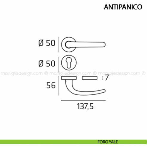Maniglia per porta Antipanico Comit foro yale