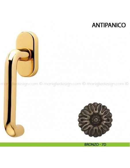 Maniglia per finestra martellina DK Antipanico Comit bronzo