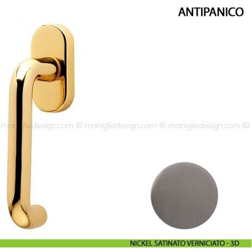 Maniglia per finestra martellina DK Antipanico Comit nickel satinato verniciato