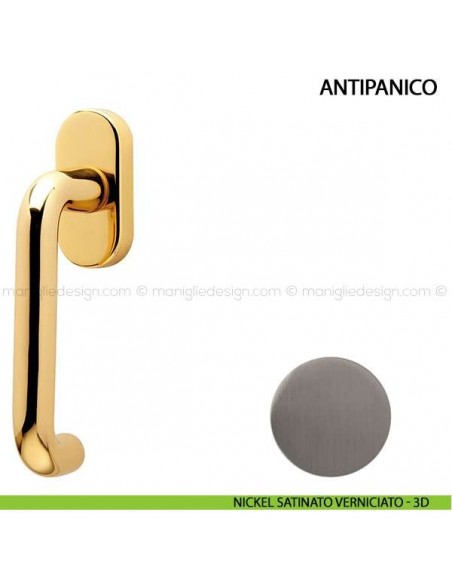 Maniglia per finestra martellina DK Antipanico Comit nickel satinato verniciato