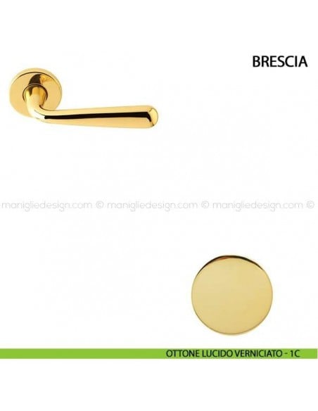 Maniglia per porta Brescia Comit ottone lucido verniciato