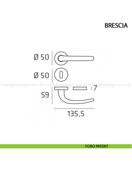 Maniglia per porta Brescia Comit foro patent