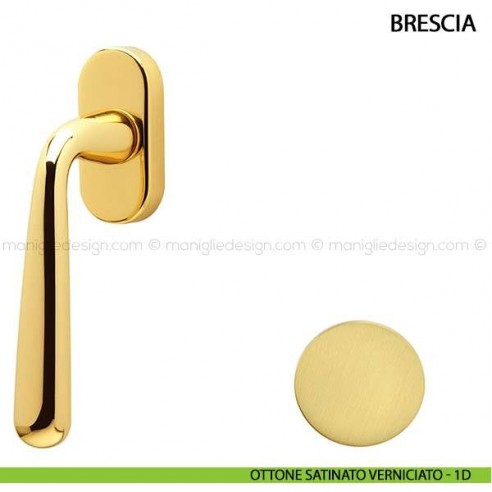 Maniglia per finestra martellina DK Brescia Comit ottone satinato verniciato