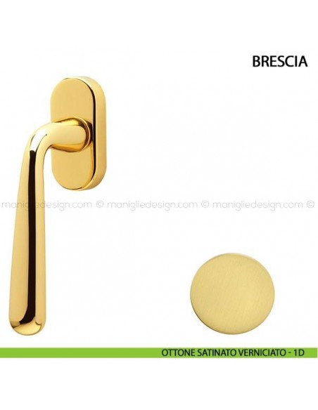 Maniglia per finestra martellina DK Brescia Comit ottone satinato verniciato
