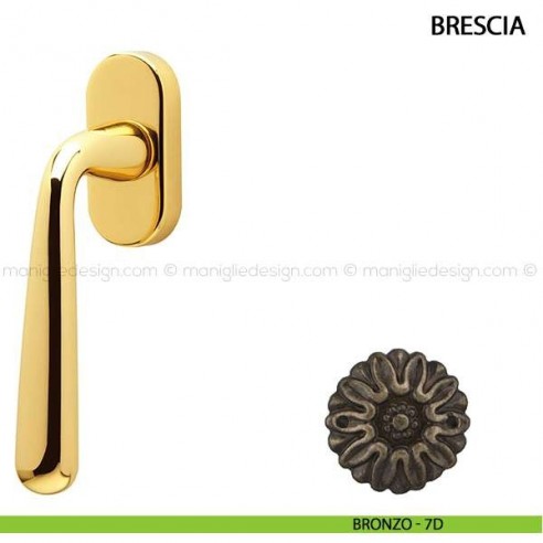 Maniglia per finestra martellina DK Brescia Comit bronzo