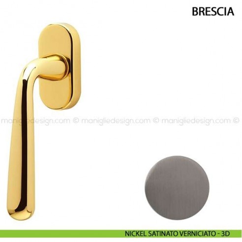 Maniglia per finestra martellina DK Brescia Comit nickel satinato verniciato
