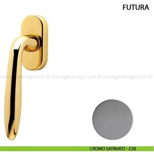 Maniglia per finestra martellina DK Futura Comit cromo satinato