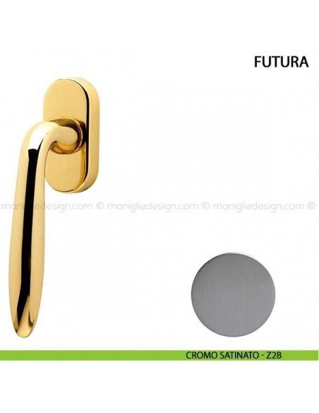 Maniglia per finestra martellina DK Futura Comit cromo satinato