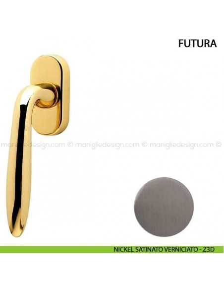 Maniglia per finestra martellina DK Futura Comit nickel satinato verniciato
