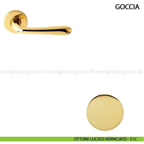 Maniglia per porta Goccia Comit ottone lucido verniciato