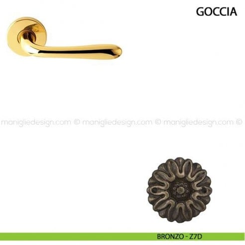 Maniglia per porta Goccia Comit bronzo
