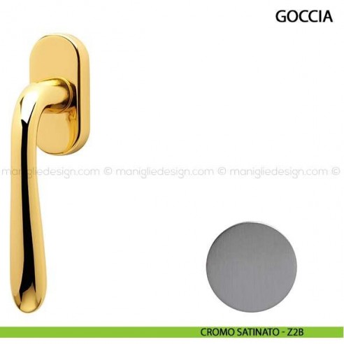 Maniglia per finestra martellina DK Goccia Comit cromo satinato