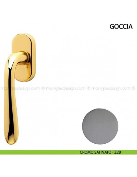 Maniglia per finestra martellina DK Goccia Comit cromo satinato