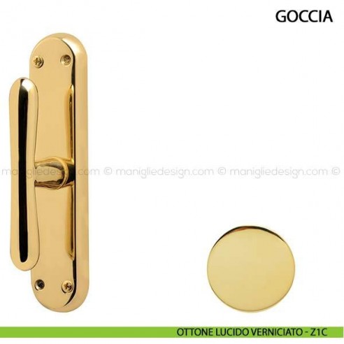 Maniglia cremonese per finestra Goccia Comit ottone lucido verniciato