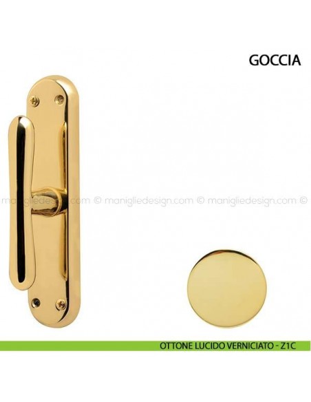 Maniglia cremonese per finestra Goccia Comit ottone lucido verniciato