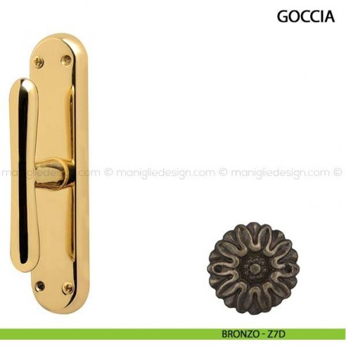 Maniglia cremonese per finestra Goccia Comit bronzo