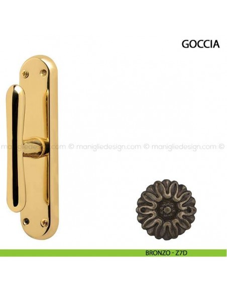 Maniglia cremonese per finestra Goccia Comit bronzo