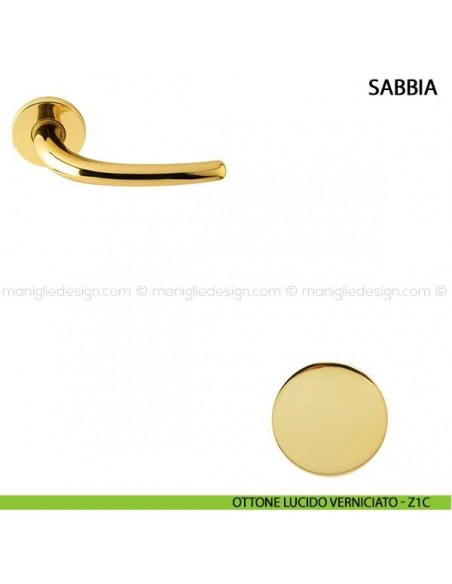 Maniglia per porta Sabbia Comit ottone lucido verniciato