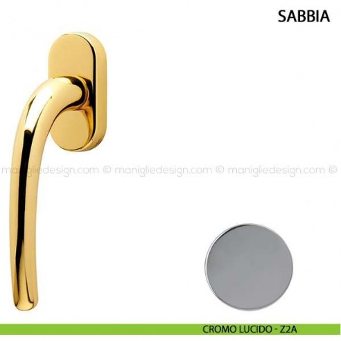 Maniglia per finestra martellina DK Sabbia Comit cromo lucido