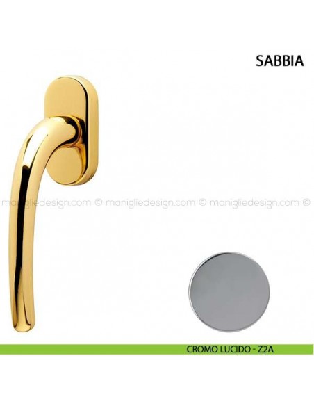 Maniglia per finestra martellina DK Sabbia Comit cromo lucido