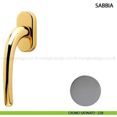 Maniglia per finestra martellina DK Sabbia Comit cromo satinato