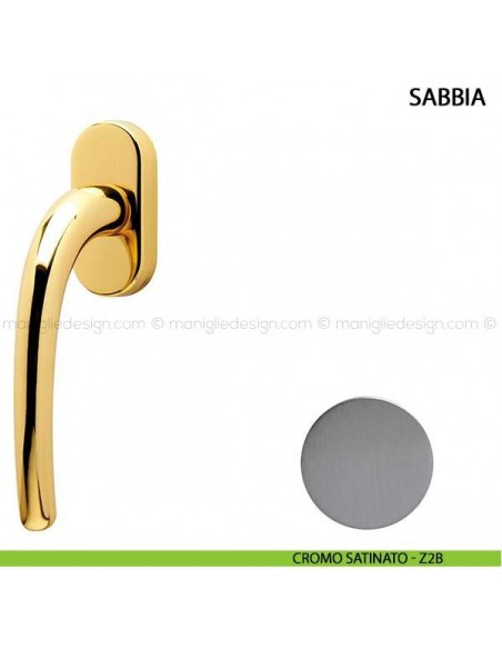 Maniglia per finestra martellina DK Sabbia Comit cromo satinato