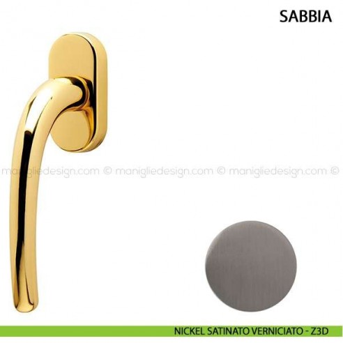 Maniglia per finestra martellina DK Sabbia Comit nickel satinato verniciato