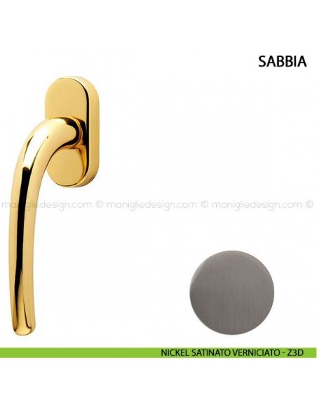 Maniglia per finestra martellina DK Sabbia Comit nickel satinato verniciato