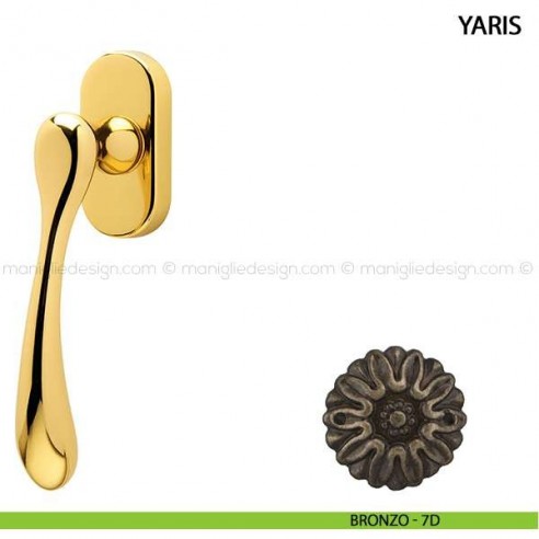 Maniglia per finestra martellina DK Yaris Comit bronzo