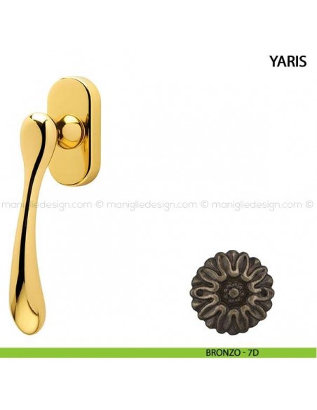 Maniglia per finestra martellina DK Yaris Comit bronzo