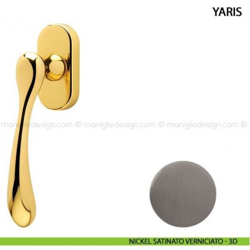 Maniglia per finestra martellina DK Yaris Comit nickel satinato verniciato