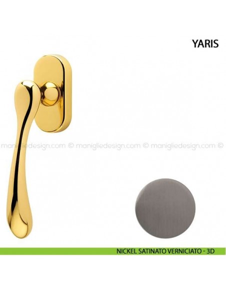 Maniglia per finestra martellina DK Yaris Comit nickel satinato verniciato