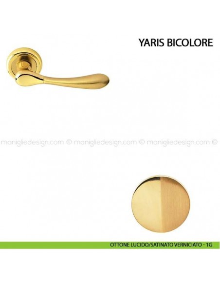 Maniglia per porta Yaris Bicolore Comit ottone lucido/satinato verniciato
