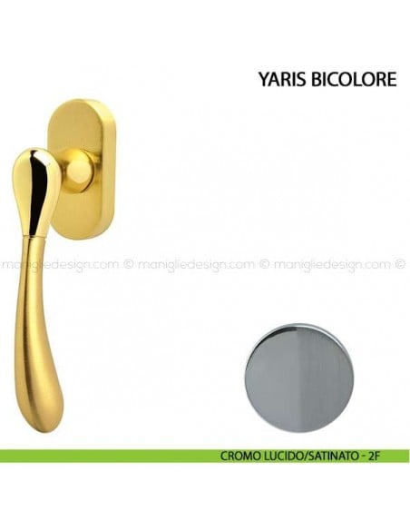 Maniglia per finestra martellina DK Yaris Bicolore Comit cromo lucido/satinato