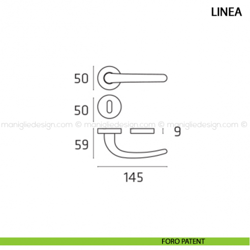 Maniglia per porta Linea Comit foro patent