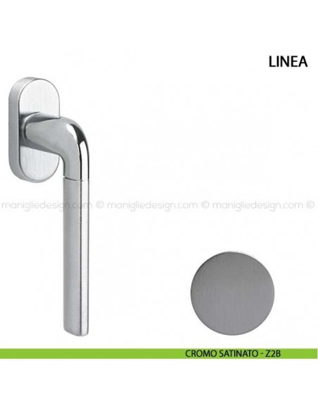 Maniglia per finestra martellina DK Linea Comit cromo satinato