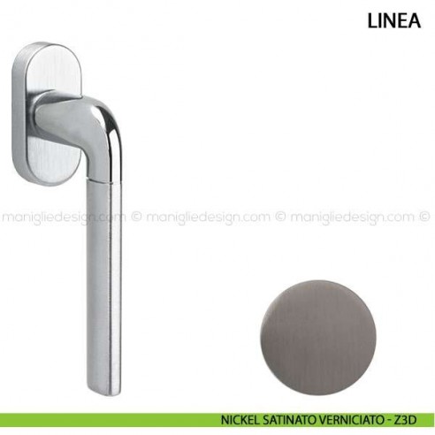 Maniglia per finestra martellina DK Linea Comit nickel satinato verniciato