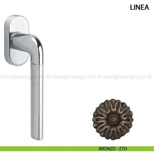 Maniglia per finestra martellina DK Linea Comit bronzo