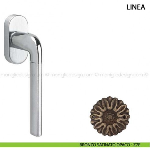 Maniglia per finestra martellina DK Linea Comit bronzo satinato opaco