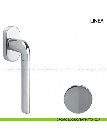 Maniglia per finestra martellina DK Linea Comit cromo lucido/satinato