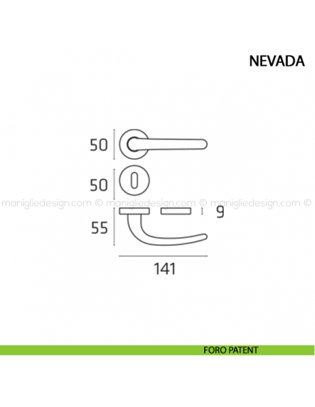 Maniglia per porta Nevada Comit foro patent