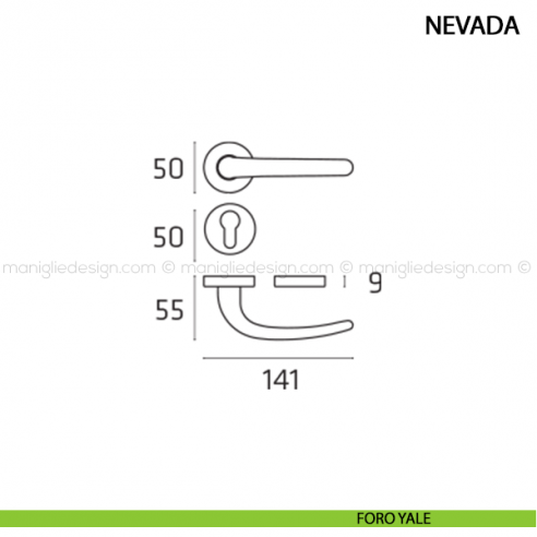 Maniglia per porta Nevada Comit foro yale