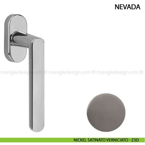Maniglia per finestra martellina DK Nevada Comit nickel satinato verniciato