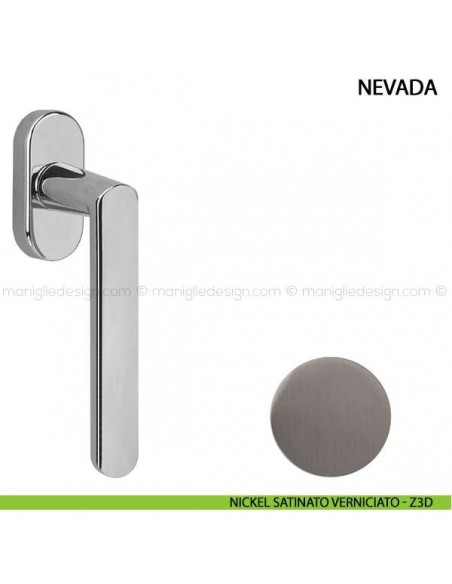 Maniglia per finestra martellina DK Nevada Comit nickel satinato verniciato