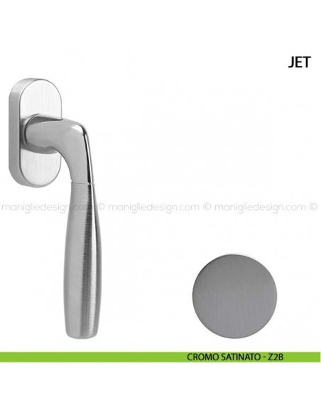 Maniglia per finestra martellina DK Jet Comit cromo satinato