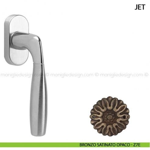 Maniglia per finestra martellina DK Jet Comit bronzo satinato opaco