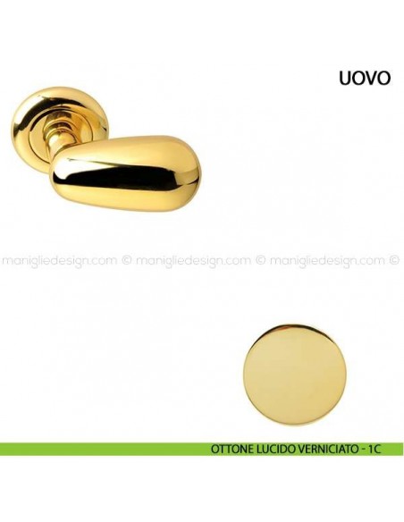 Maniglia per porta Uovo Comit ottone lucido verniciato