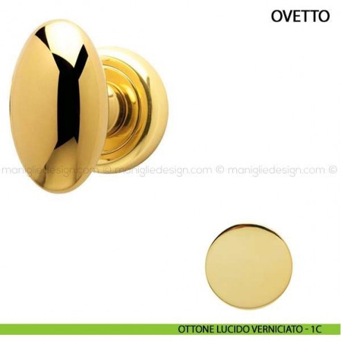 Maniglia per porta Ovetto Comit ottone lucido verniciato
