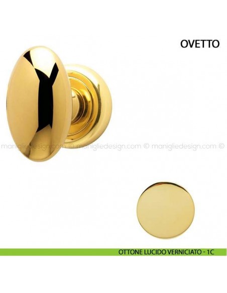 Maniglia per porta Ovetto Comit ottone lucido verniciato